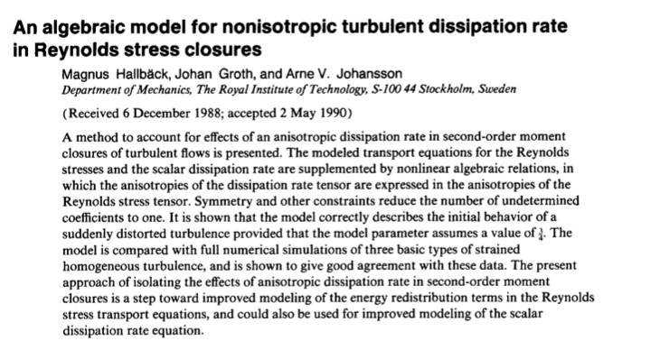 An algebraic model for nonisotropic turbulent dissipation rate in Reynolds stress closures