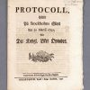 Protocoll, Hållit På Stockholms Slott den 30 Martii 1792, När Det Kongl. Liket Öpnades
